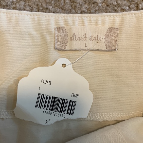 Altar’d State Womens Cream Button Front Cotton Mini Skirt Size Large Boho NWT - Picture 13 of 14